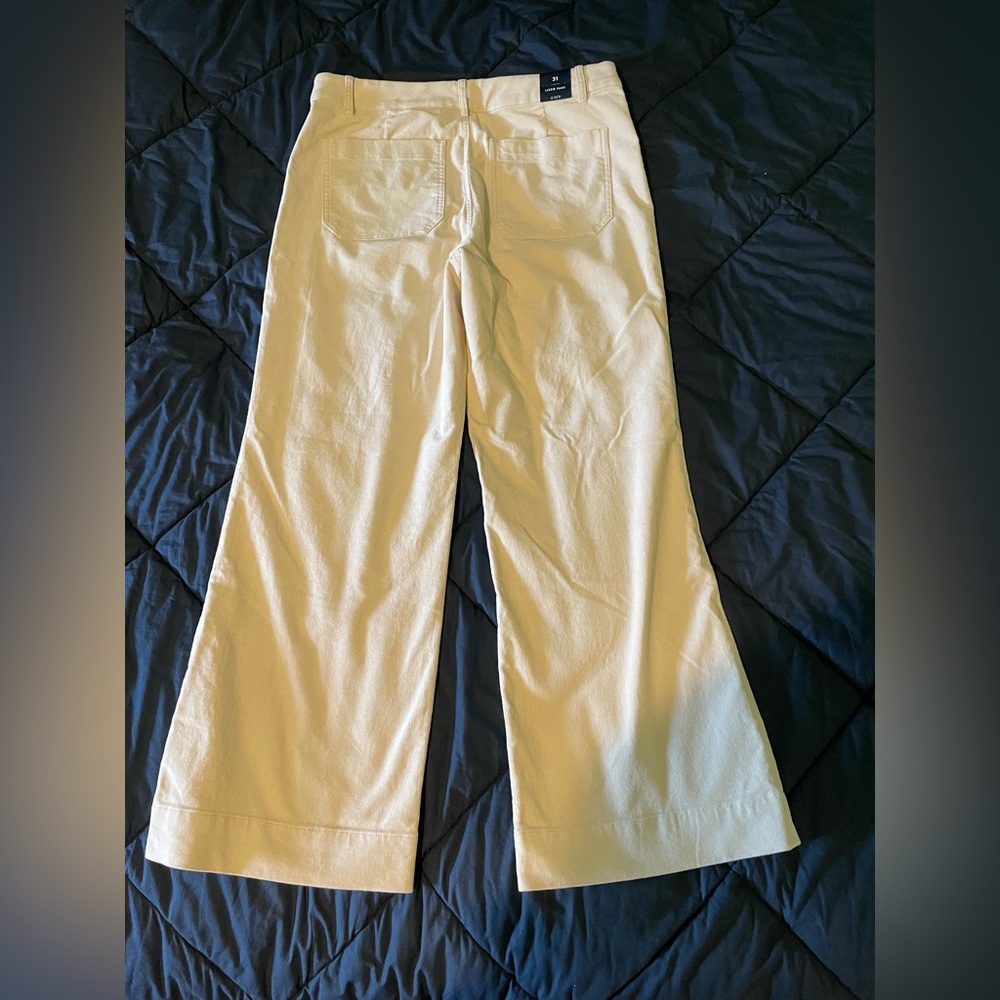 J. Crew Lizzie Cream Corduroy Wide Leg Pants 31